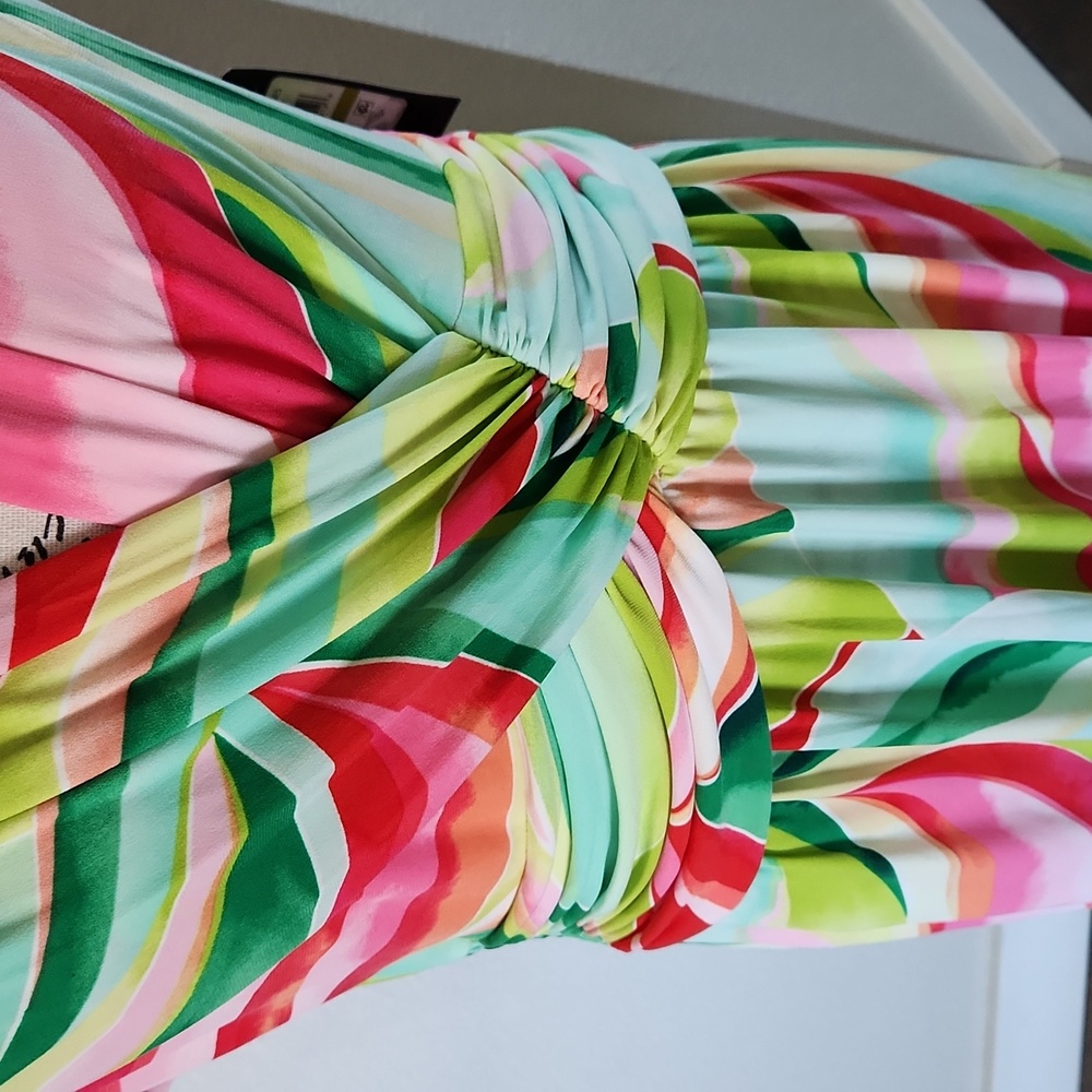 Jessica Howard Sleeveless V Neck Knot Front Maxi Dress Sz 14 - Picture 3 of 10